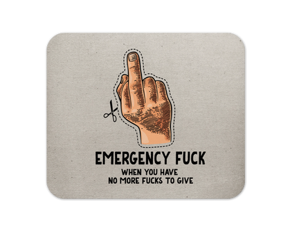 Emergency F#ck Mouse Pad / Funny Gaming Laptop Desk Mat / Office Humor Gift For Coworker