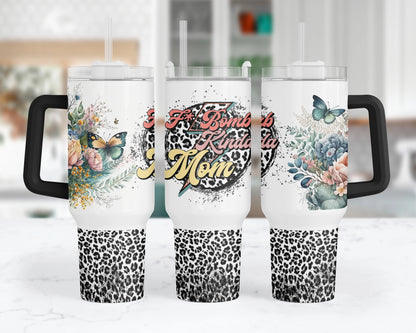 F-Bomb Kinda Mom Tumbler - Funny 40oz Tumbler With Handle - Gift For Mother's Day