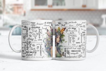 Enchanted Affirmations Mug, Inspirational Coffee Cup, Gift For Fairy Lovers