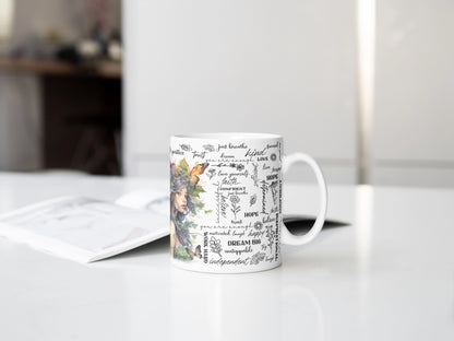 Enchanted Affirmations Mug, Inspirational Coffee Cup, Gift For Fairy Lovers