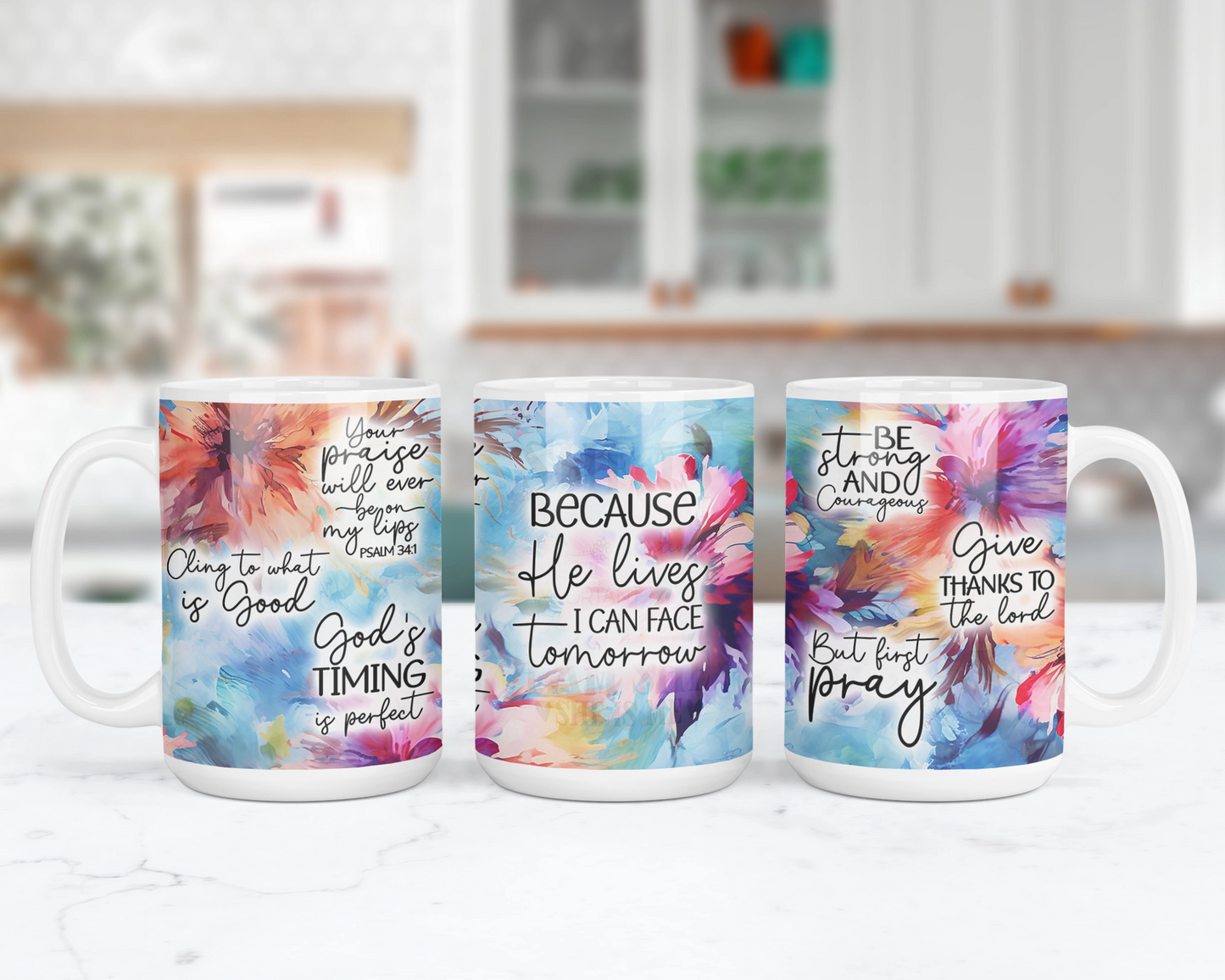 Blessed Brews Mug, Inspirational Faith Affirmations Coffee Mug, Daily Devotions Tea Cup