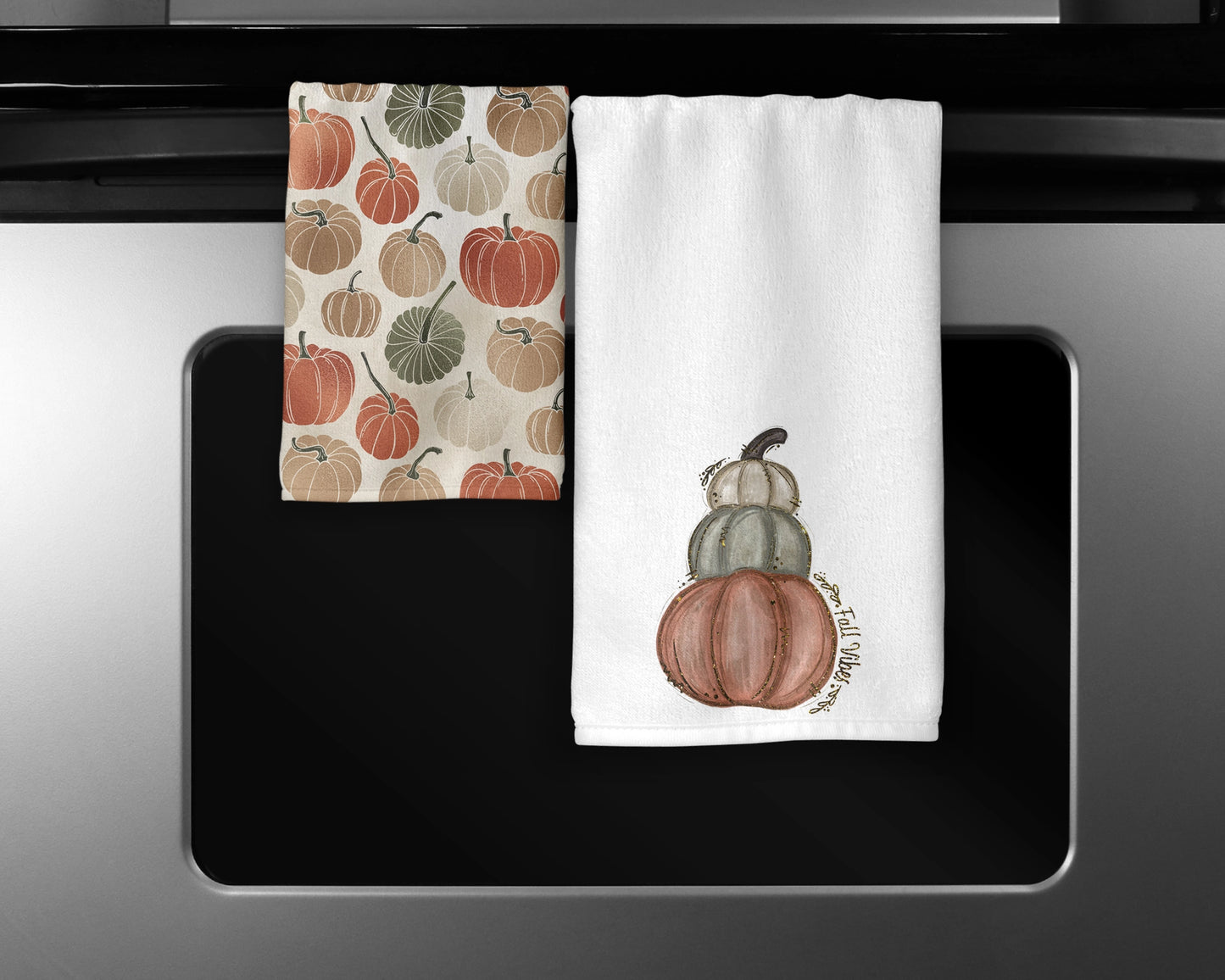 Fall Vibes Towel Set - Autumn Pumpkins Towels - Fall Decor Housewarming Gift