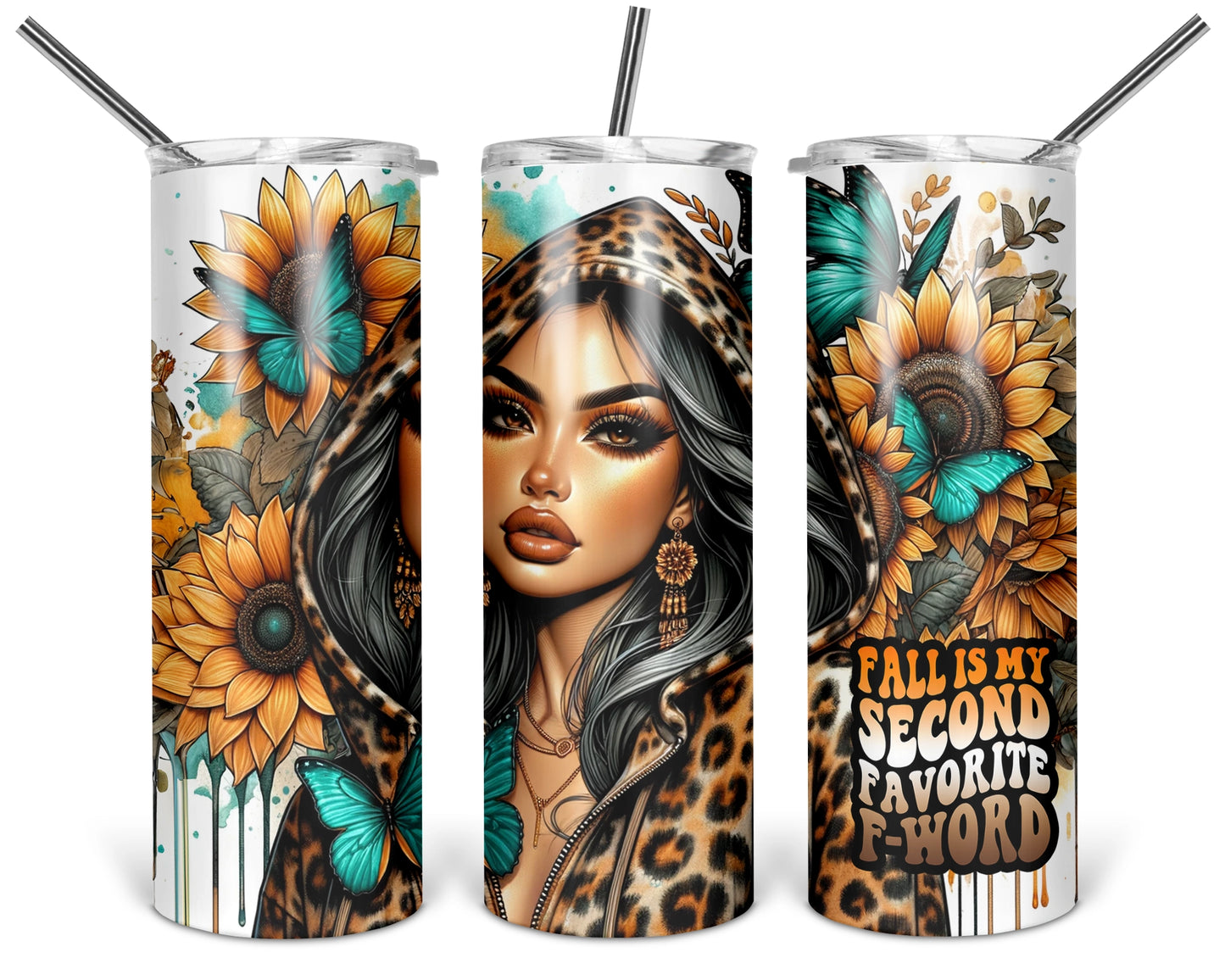 Fall Is My Second Favorite F-Word Tumbler / Autumn Vibes Tumbler With Straw /  Fall Decor Gift For Her