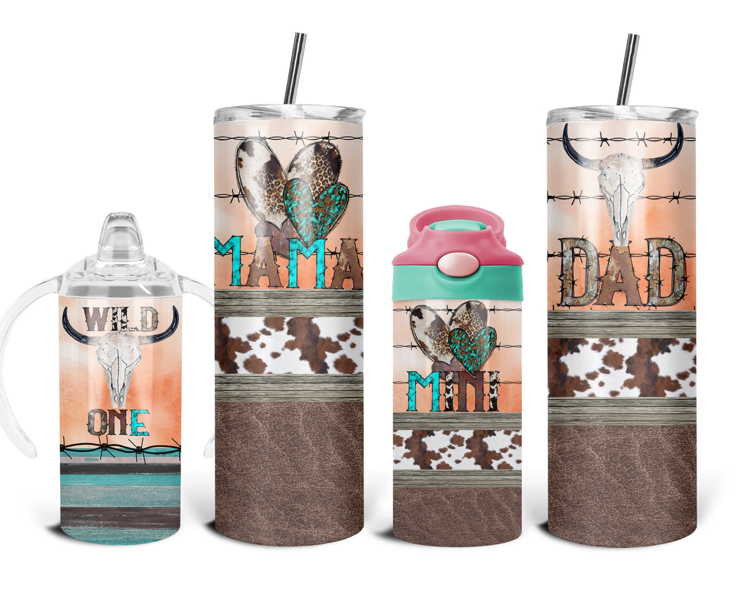 Rustic Rodeo Dad And Mini Tumbler Set / Matching Daddy And Me / Gift For Him / Kids 2-in-1 Cup