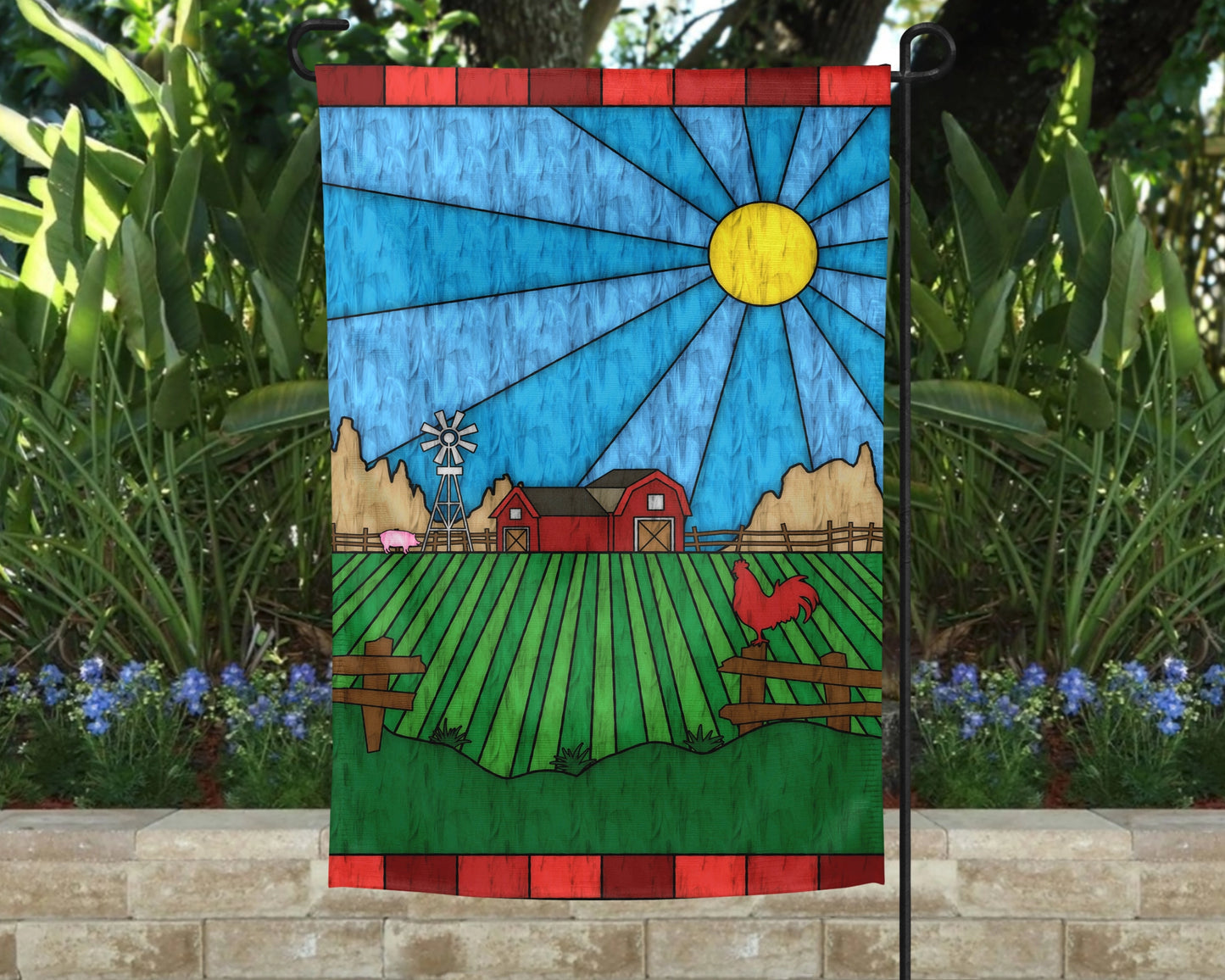 Joyful Crops Garden Flag - Outdoor Farmhouse Yard Decor - Housewarming Gift