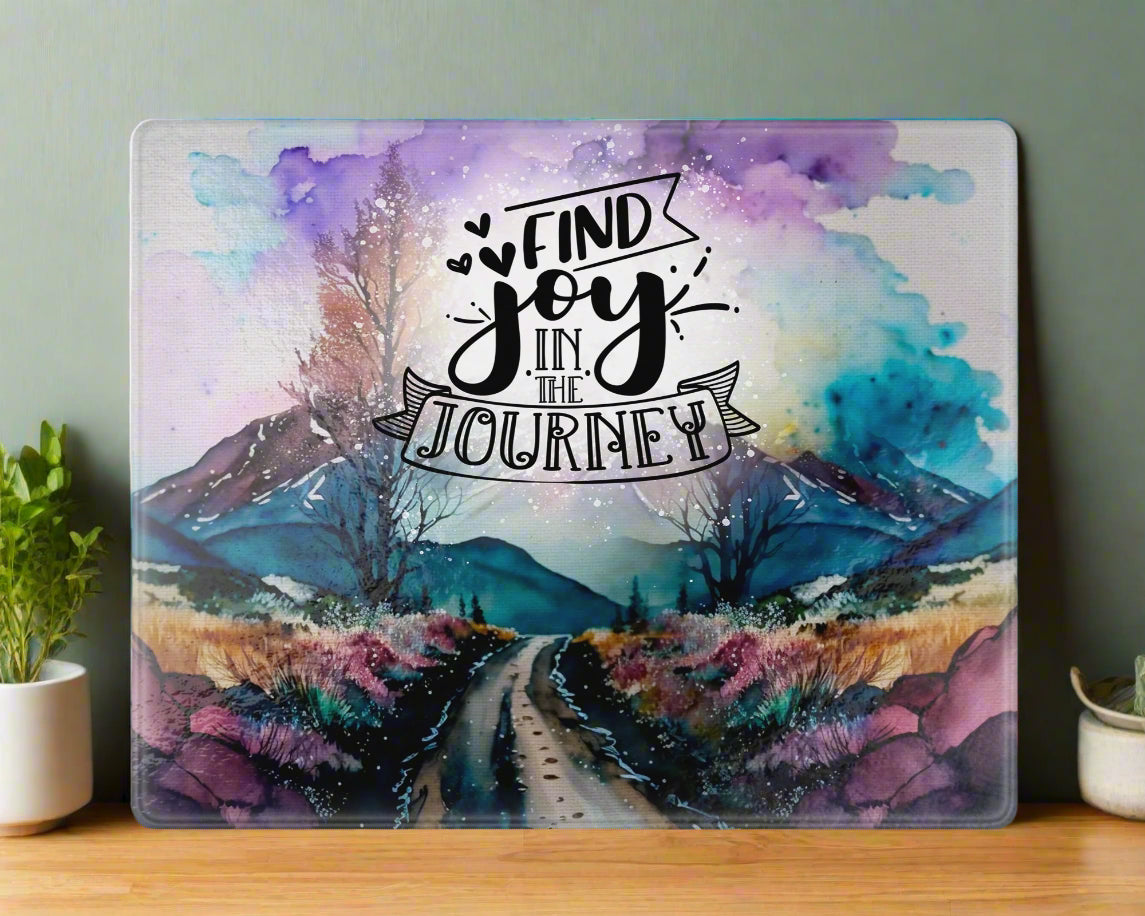 Find Joy In The Journey Cutting Board - Glass Chopping Board - Housewarming Gift