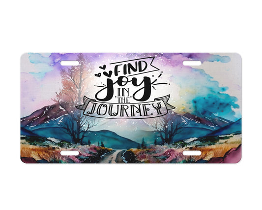 Find Joy In The Journey License Plate –  Embrace the Adventure 🌄 Inspirational Vanity Plate 🌄 Motivational Metal Wall Art