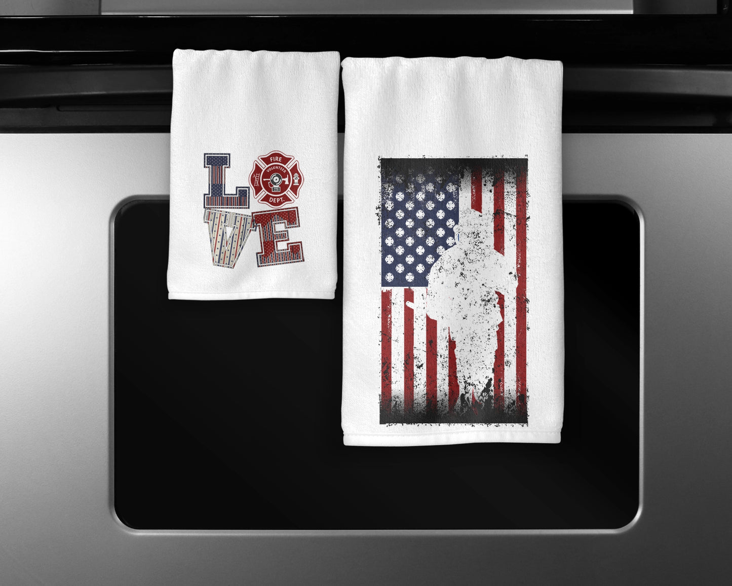 Love Towel Set - Firefighter Towels - Gift For First Responders