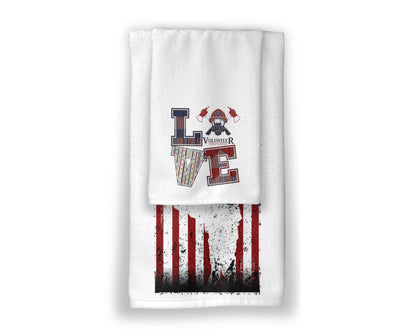 Love Towel Set - Firefighter Towels - Gift For First Responders