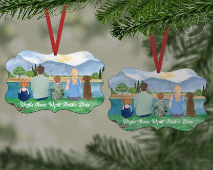 Reel Treasures Ornament - Benelux / Personalized Caricature Ornament / Family Photo Ornamen / Gift For Fisherman / In Loving Memory