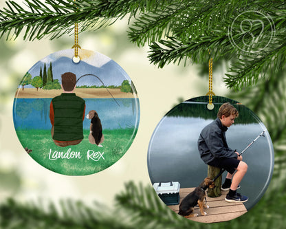 Reel Treasures Ornament / Personalized Caricature Ornament / Family Photo Ornamen / Gift For Fisherman / In Loving Memory