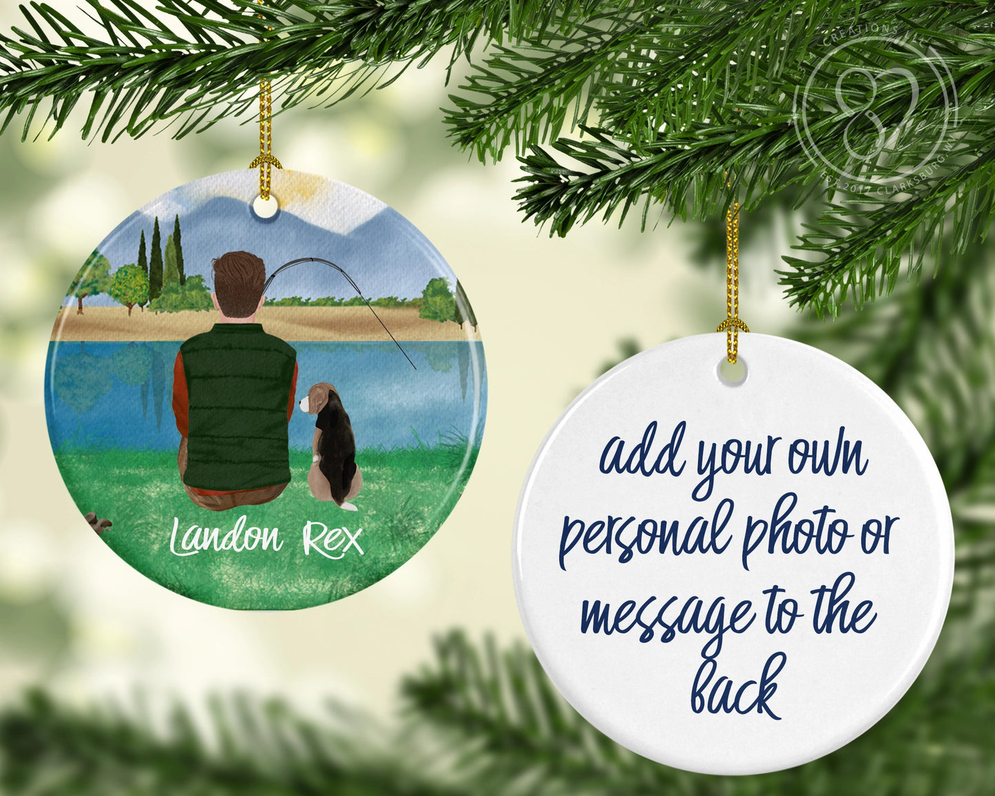 Reel Treasures Ornament – A Personalized Touch for Your Holiday Decor 🎄 Personalized Family Photo Ornament 🎄Gift For Fisherman 🎄 In Loving Memory