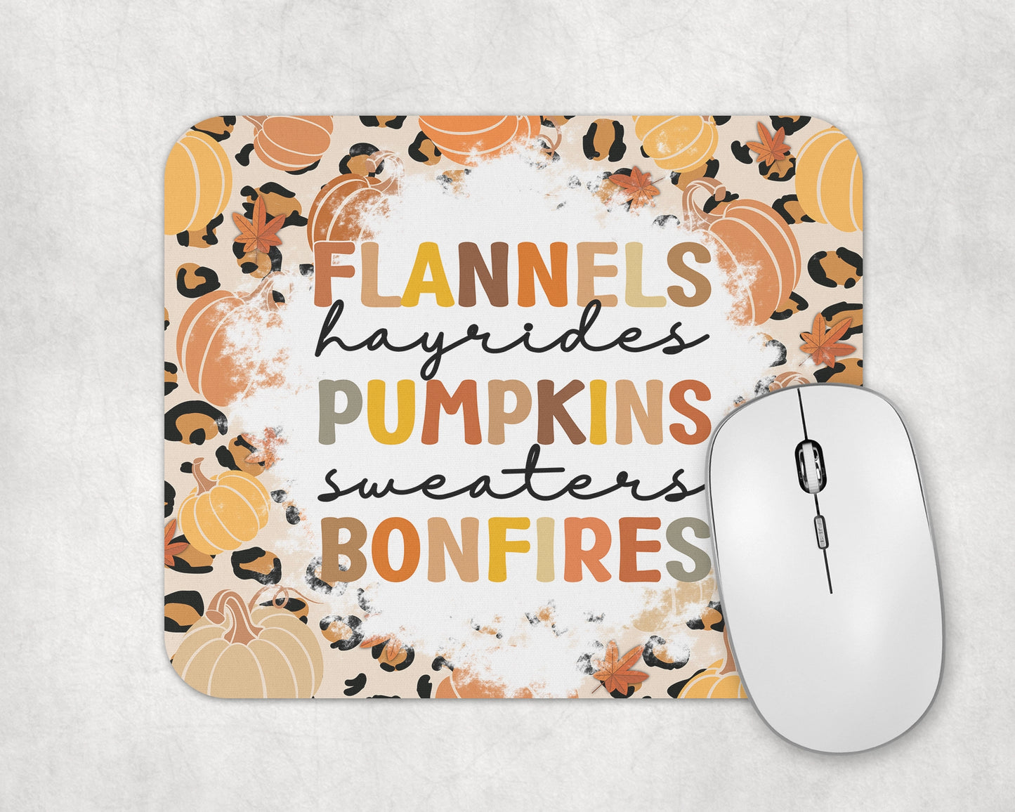 Fall Fever Mouse Pad / Fall Vibes Laptop Desk Mat / Autumn Office Decor