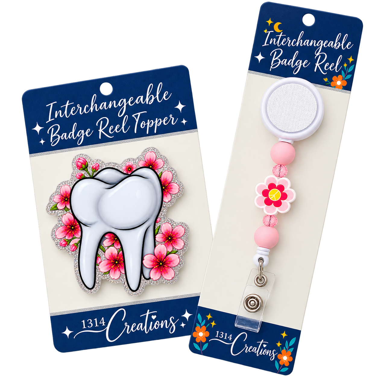 Flossin’ & Fabulous | Badge Reel Topper, Beaded Reel & Car Vent Buddy