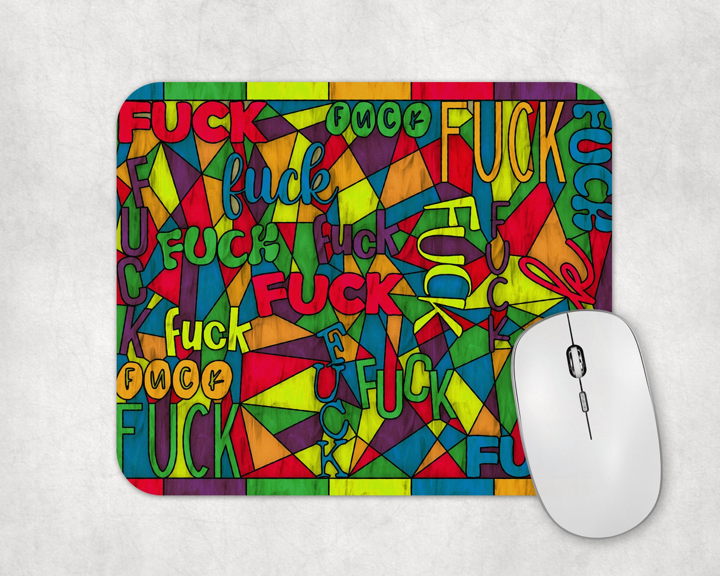 Colorful Expressions Mouse Pad / Funny Gaming Laptop Desk Mat / Sassy Office Decor