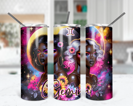 Gemini Girl Tumbler / Horoscope Tumbler With Straw / Zodiac Sign Tumbler / Gift For Astrology Lovers