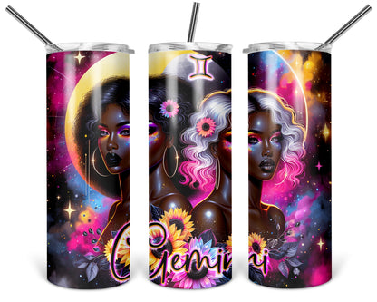 Gemini Girl Tumbler / Horoscope Tumbler With Straw / Zodiac Sign Tumbler / Gift For Astrology Lovers