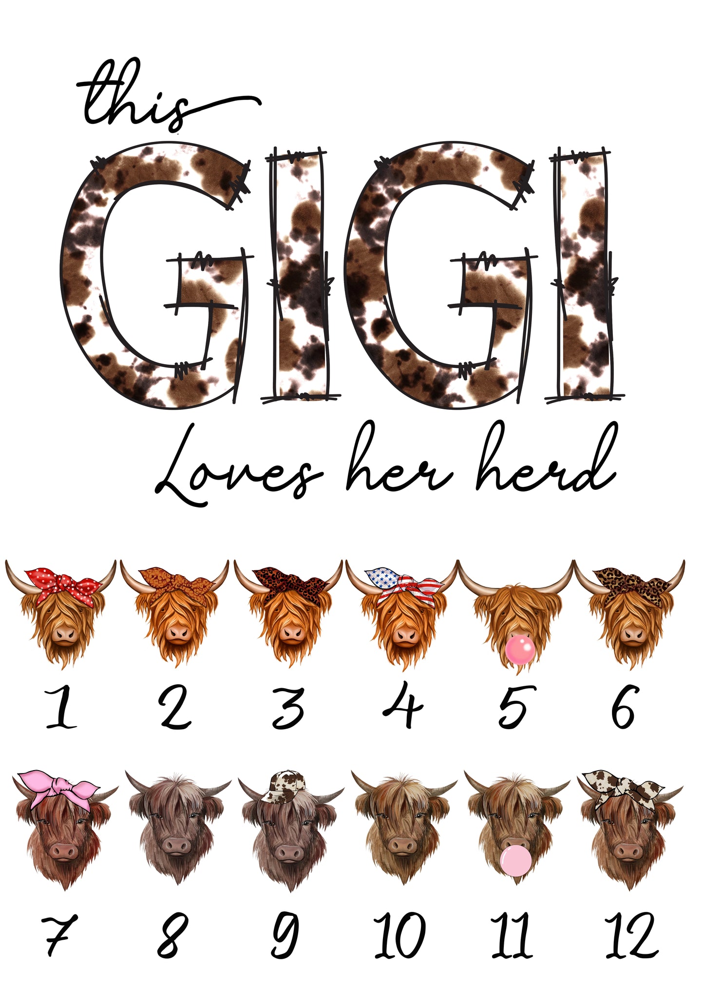 This Gigi Loves Her Herd - Personalized Cow Themed Coffee Mug - Gift For Grandmother