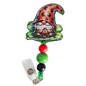 Gnome-gnificent Retractable Badge Reel 🐞 Ladybug Design Beaded ID Holder 🐞 Gift For Nurses 🐞 Gift For Gnome Lovers