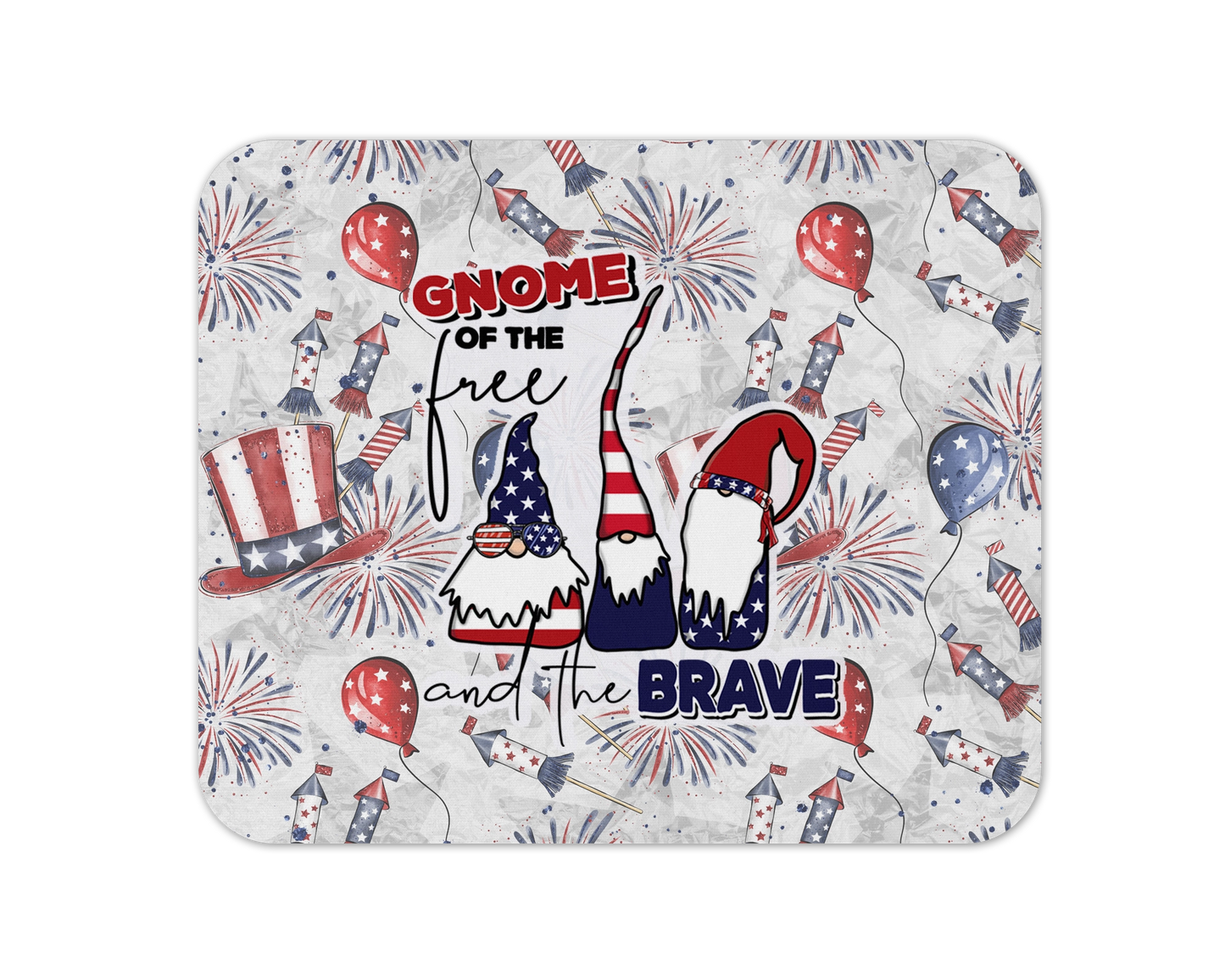 Gnome Of The Free Mouse Pad - Cute Gnome Laptop Desk Mat - Patriotic 4th Of July Decor