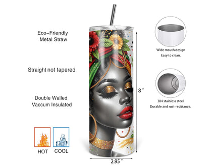 Goddess Of June Tumbler / Heritage Tumbler With Straw / Gift For Juneteenth