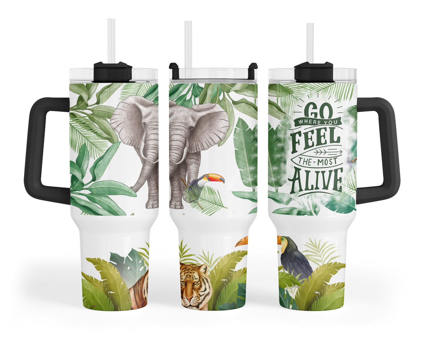 Go Where You Feel Most Alive Tumbler - 40oz Tumbler With Handle - Inspirational Tumbler With Straw