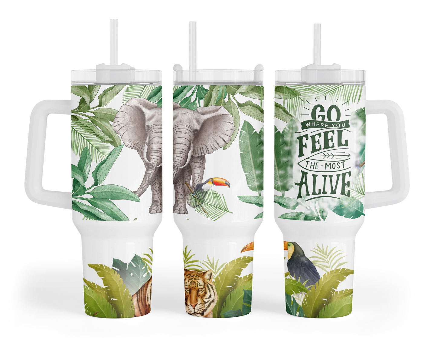 Go Where You Feel Most Alive Tumbler - 40oz Tumbler With Handle - Inspirational Tumbler With Straw