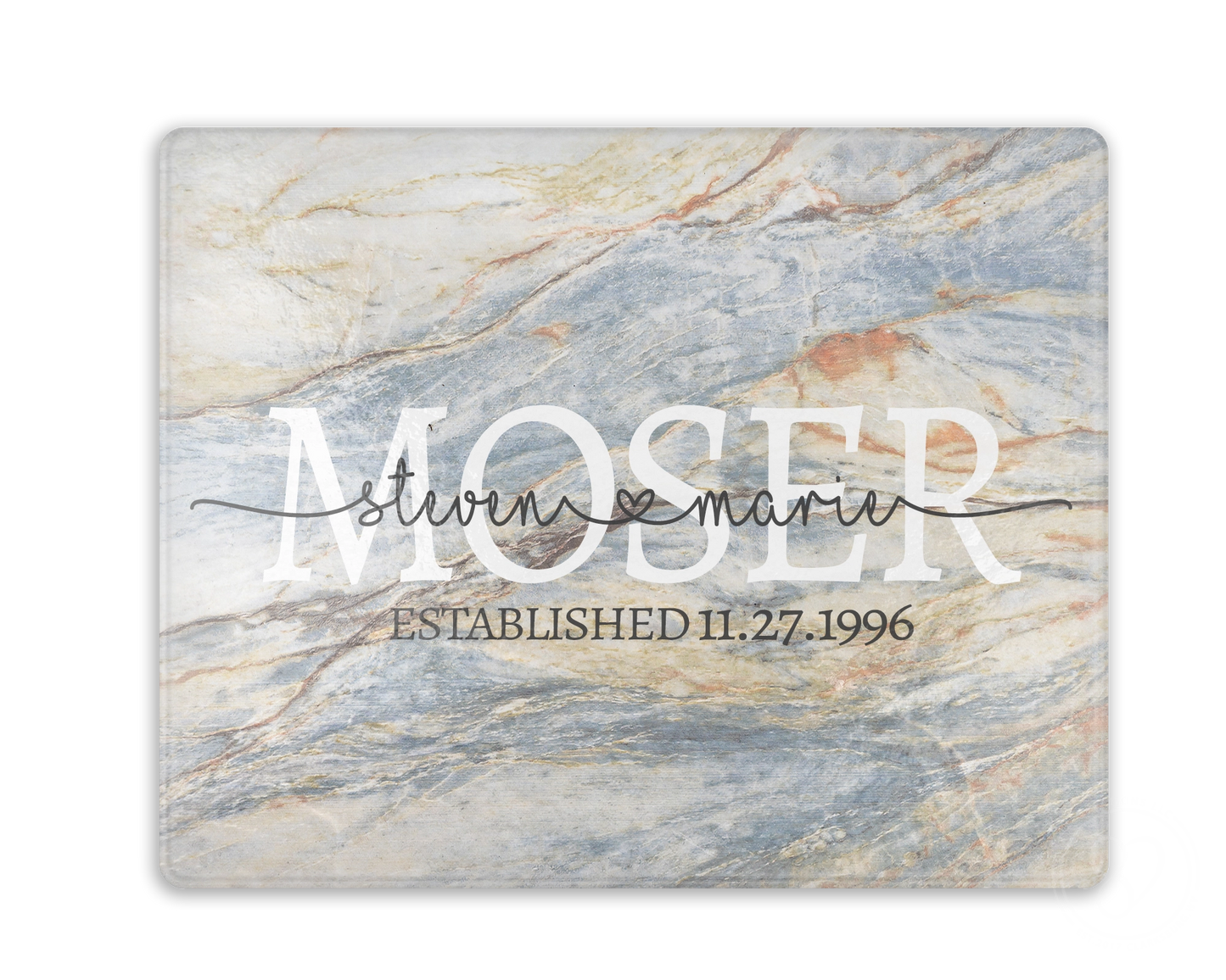 Gray Streams Cutting Board / Personalized Glass Chopping Board / Gift For Anniversary