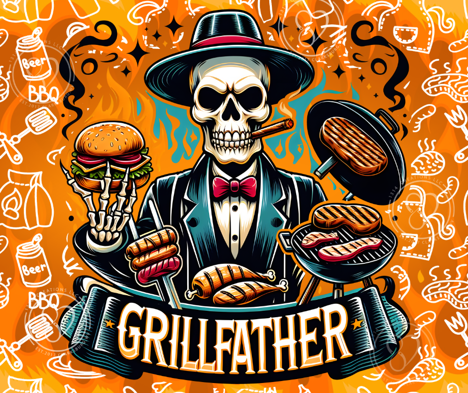 The Grillfather Tumbler / Funny 20oz Tumbler With Straw / Gift For Dad