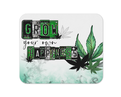 Grow Your Own Happiness Mouse Pad / Funny Herbal Laptop Desk Mat / Gift For Plant Lovers