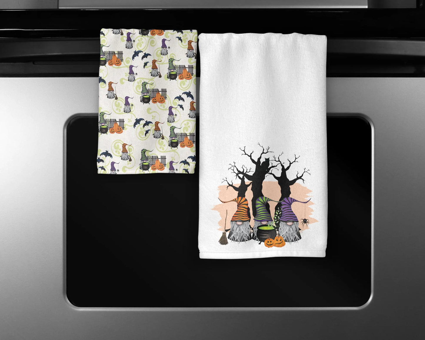 Gnometastic Haunts Towel Set - Witchy Gnome Towels - Halloween Decor