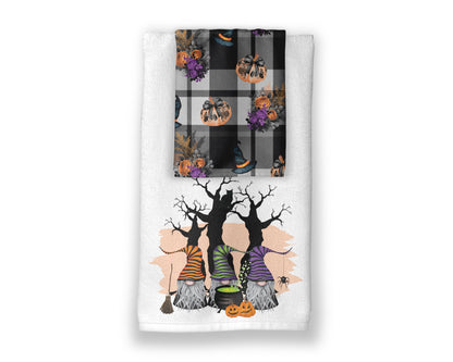 Gnomeoween Towel Set - Witchy Halloween Towels - Gnome Holiday Decor