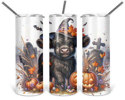 Witchy Moo Magic Tumbler / Halloween Tumbler With Straw /  Gift For Cow Lovers