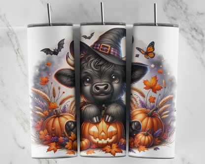 Boo-tiful Bovine Tumbler /Halloween Tumbler With Straw /  Gift For Cow Lovers