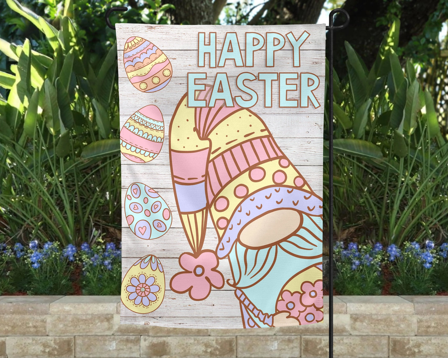 Easter Gnome Garden Flag - Outdoor Gnome Yard Decor - Housewarming Gift - Happy Easter Flag