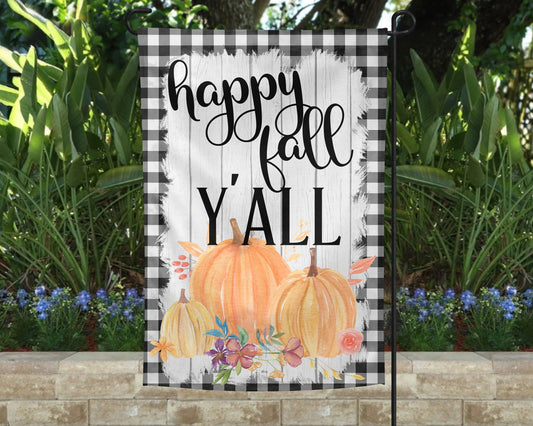 Happy Fall Y'all Flag - Outdoor Autumn Yard Decor - Housewarming Gift