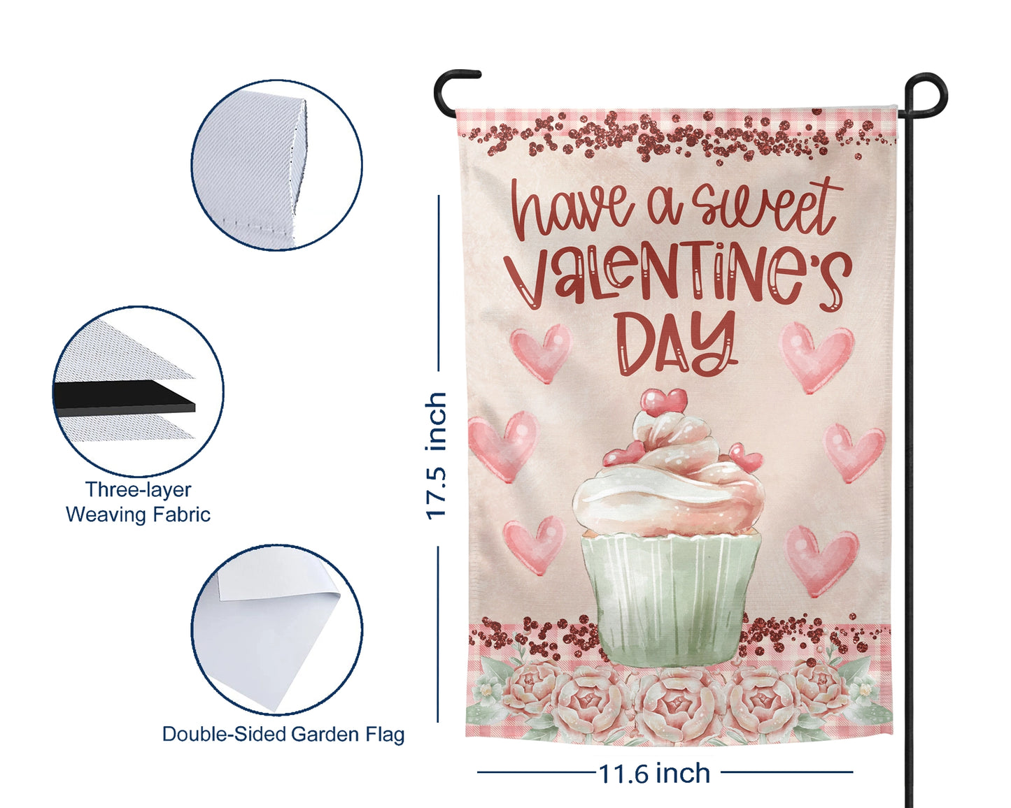 Have A Sweet Valentine's Day Garden Flag - Cute Outdoor Yard Decor - Valentine's Day Decoration