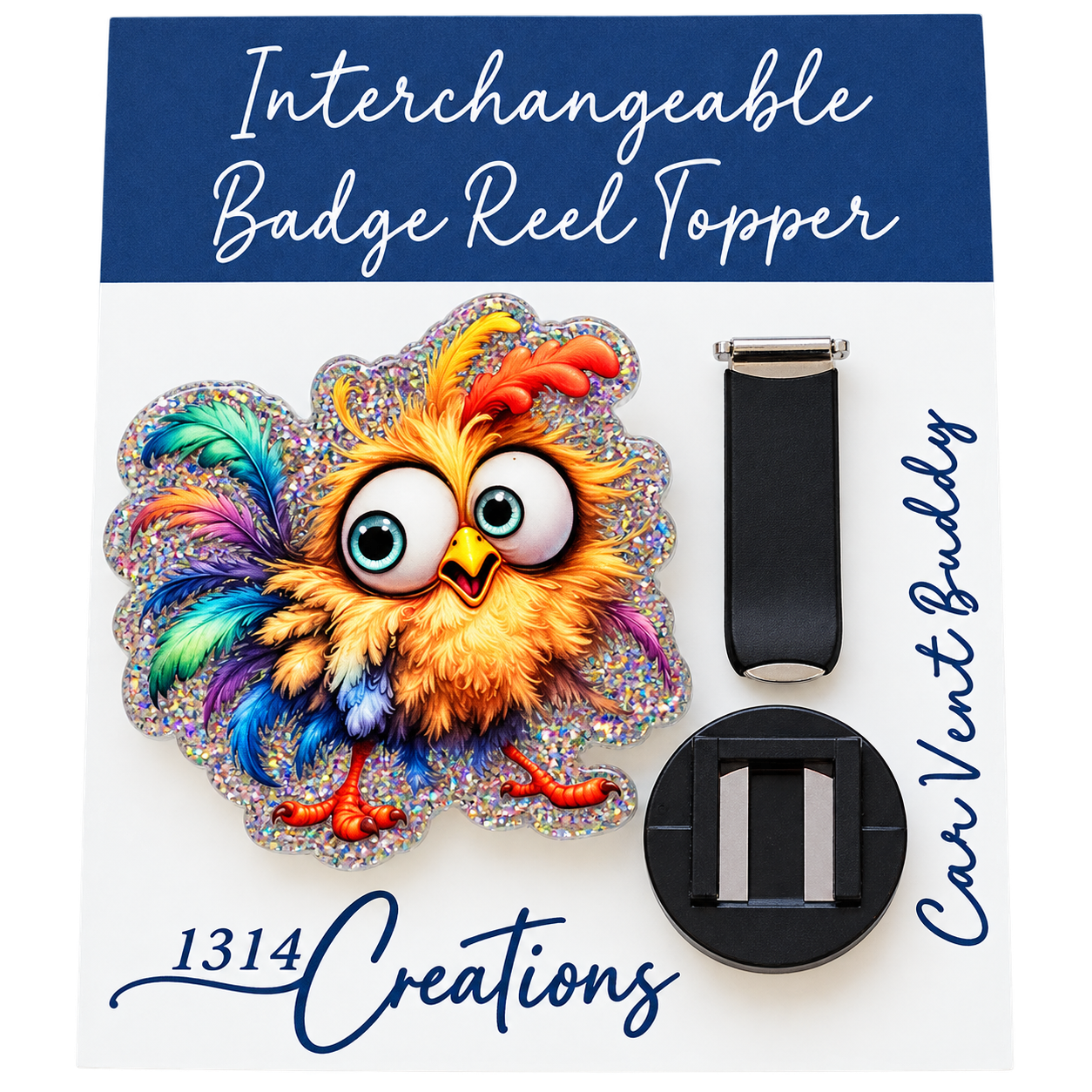 Just a Little Hen-Sane | Interchangeable Badge Reel & Topper Set