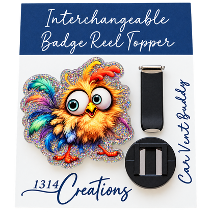 Just a Little Hen-Sane | Interchangeable Badge Reel & Topper Set