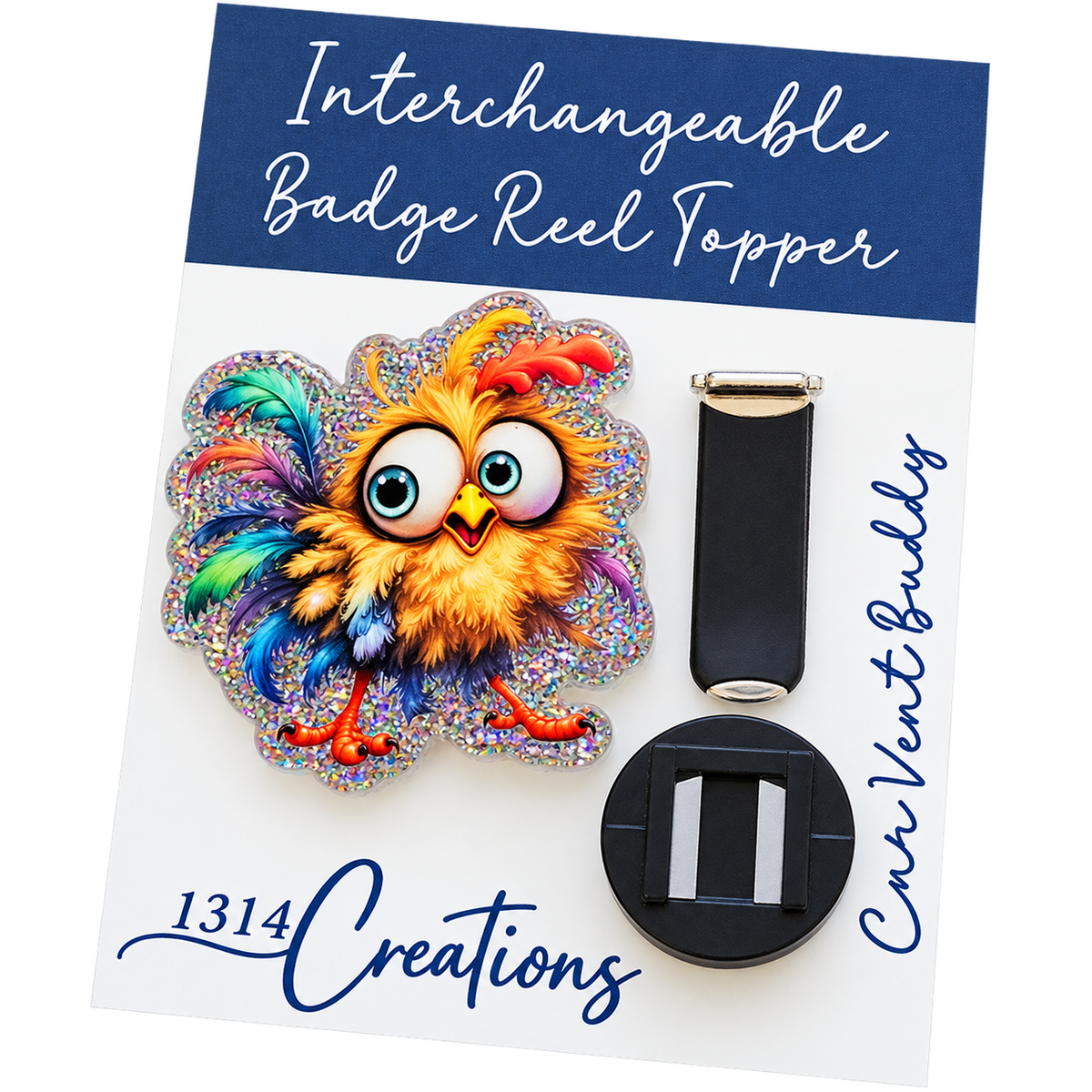 Just a Little Hen-Sane | Interchangeable Badge Reel & Topper Set