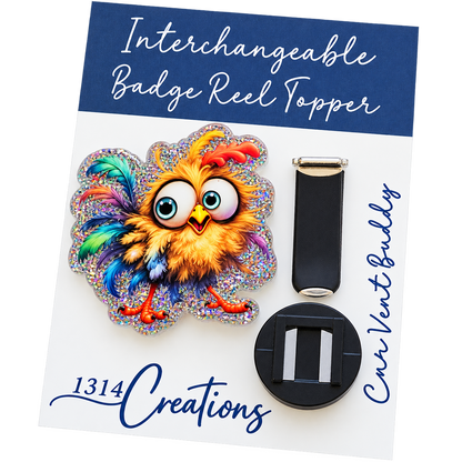 Just a Little Hen-Sane | Interchangeable Badge Reel & Topper Set