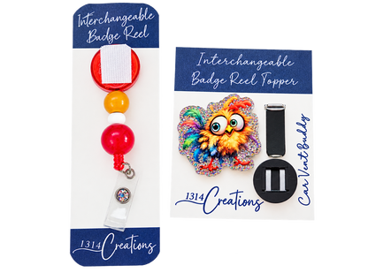 Just a Little Hen-Sane | Interchangeable Badge Reel & Topper Set