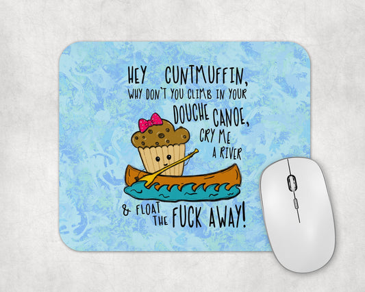 Douche Canoe Mouse Pad / Sassy Laptop Desk Mat / Funny Office Decor