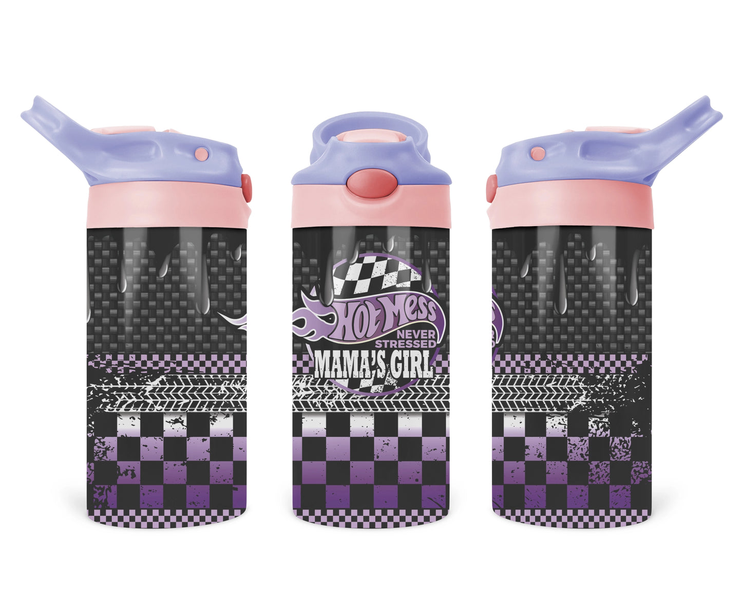 Hot Mess A Little Stressed Purple / Girl Mama Tumbler Set / Matching Mommy And Me / Gift For Mom