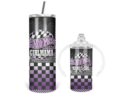 Hot Mess A Little Stressed Purple / Girl Mama Tumbler Set / Matching Mommy And Me / Gift For Mom