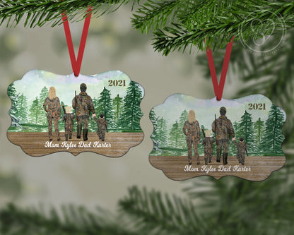 The Hunting Grounds Ornament - Benelux / Personalized Caricature Ornament / Family Photo Ornament / Gift For Hunters / In Loving Memory