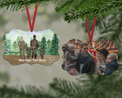 The Hunting Grounds Ornament - Benelux / Personalized Caricature Ornament / Family Photo Ornament / Gift For Hunters / In Loving Memory