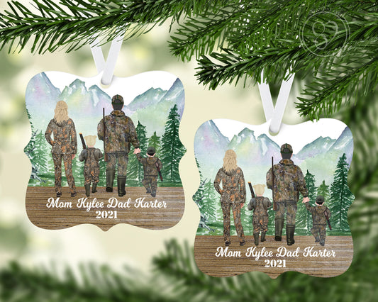 The Hunting Grounds Ornament - Prague / Personalized Caricature Ornament / Family Photo Ornament / Gift For Hunters / In Loving Memory