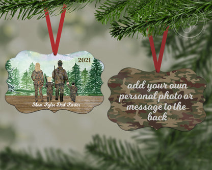 The Hunting Grounds Ornament - Benelux / Personalized Caricature Ornament / Family Photo Ornament / Gift For Hunters / In Loving Memory