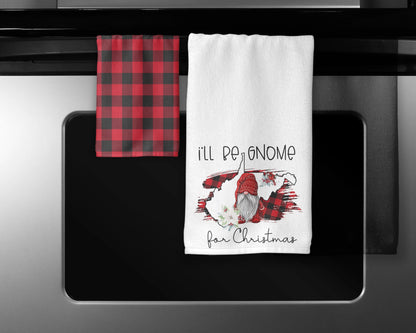 I'll Be Gnome For Christmas Towel Set - West Virgina Towels - Holiday Decor